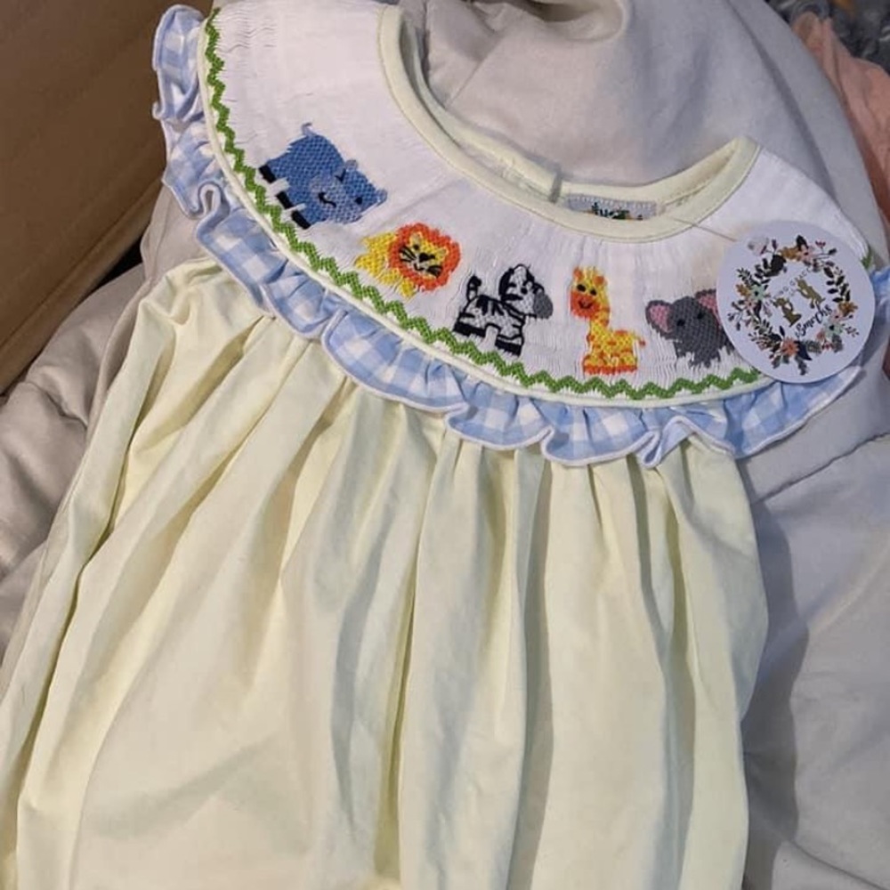 Saving grace smock zoo bubble